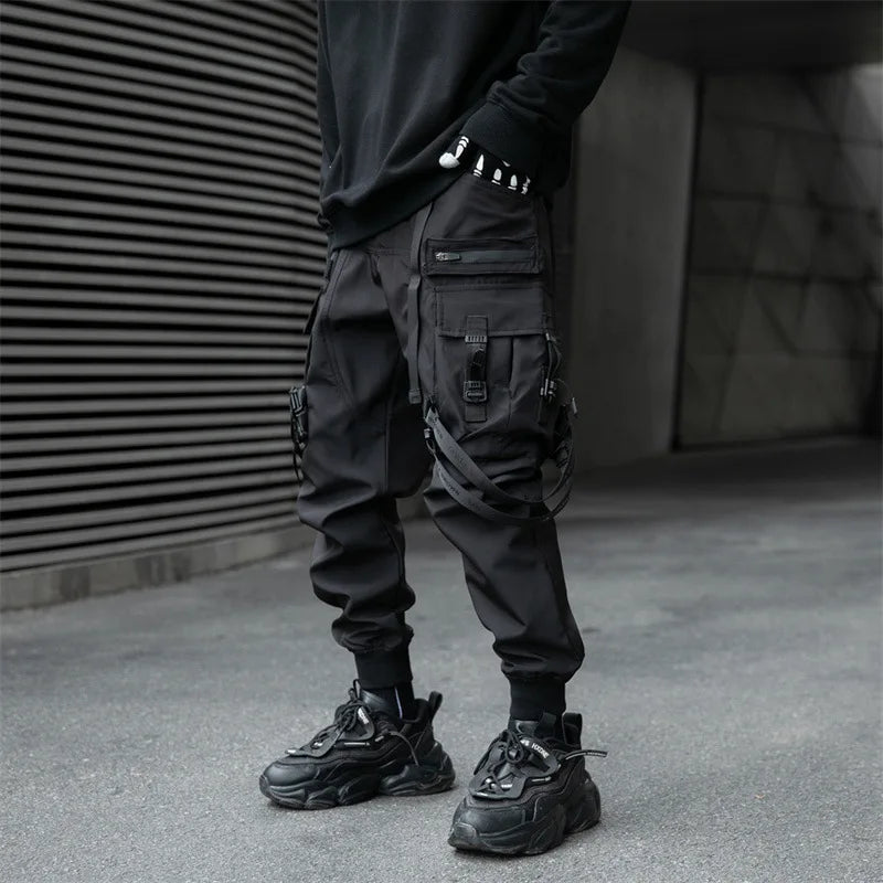 2024 New Fashion Multi-pocket Cargo Pants Men Y2K Tactical Techwear Ankle Pants Punk Style Casual Paratrooper Pants pantalones