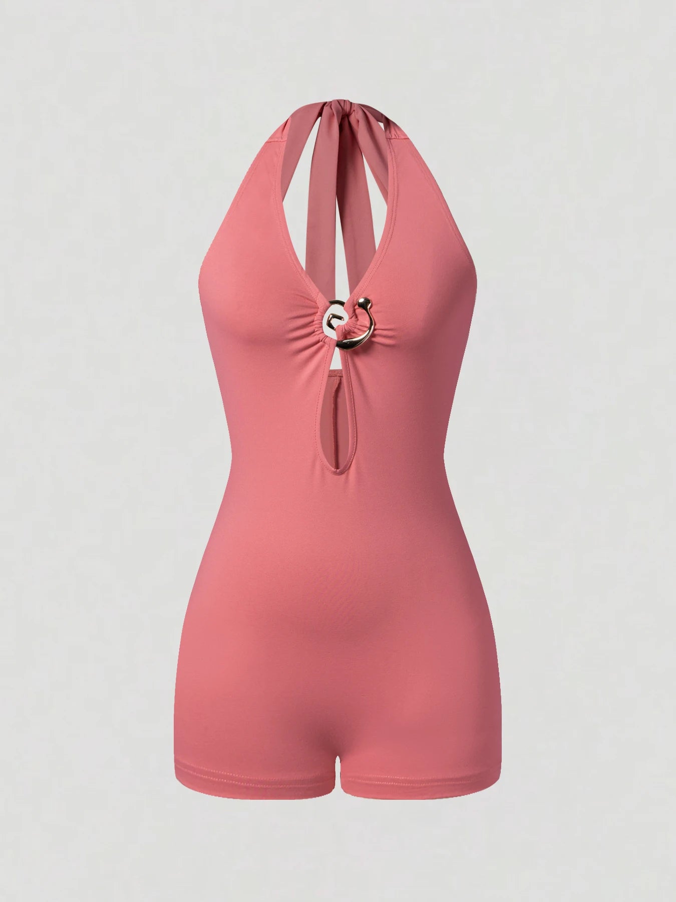 Pink Ruched Bodycon Sleeveless Romper — Women's