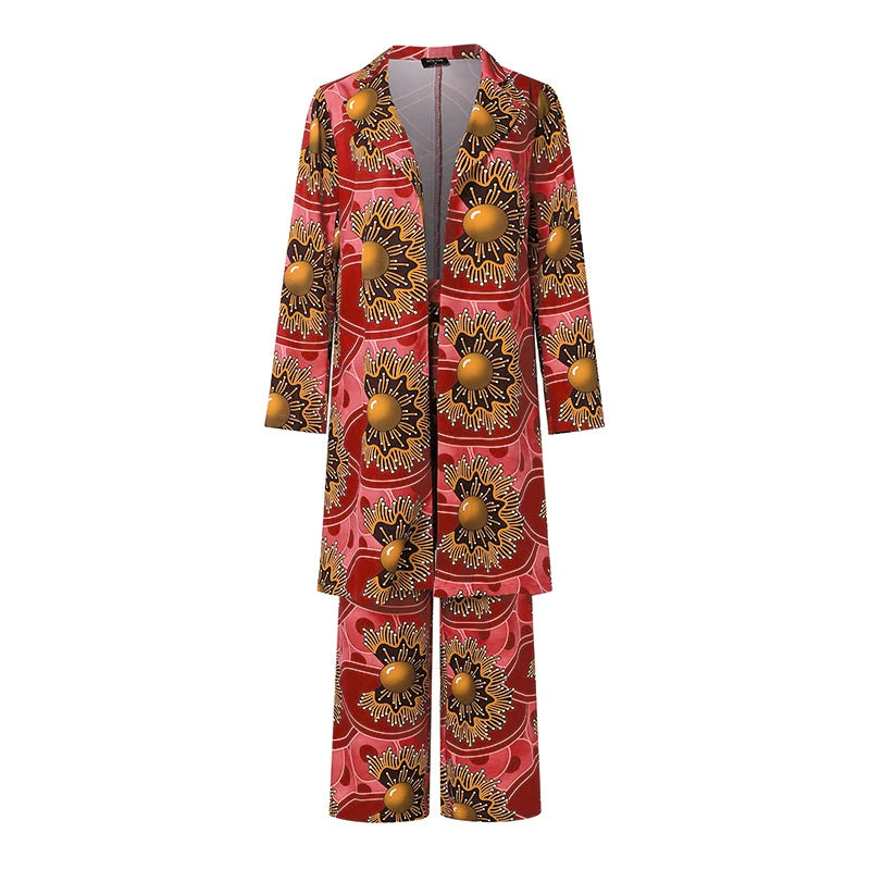 Plus Size Bohemian Print Two-Piece Outfit — Women