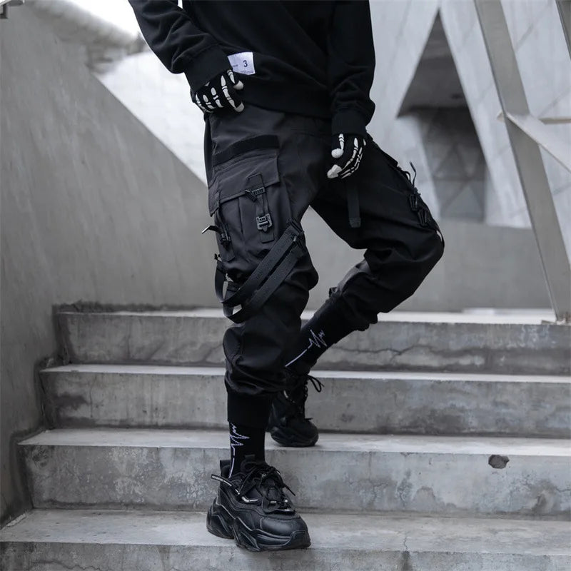 2024 New Fashion Multi-pocket Cargo Pants Men Y2K Tactical Techwear Ankle Pants Punk Style Casual Paratrooper Pants pantalones