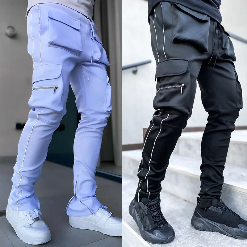Reflective Multi-Pocket Jogger Pants