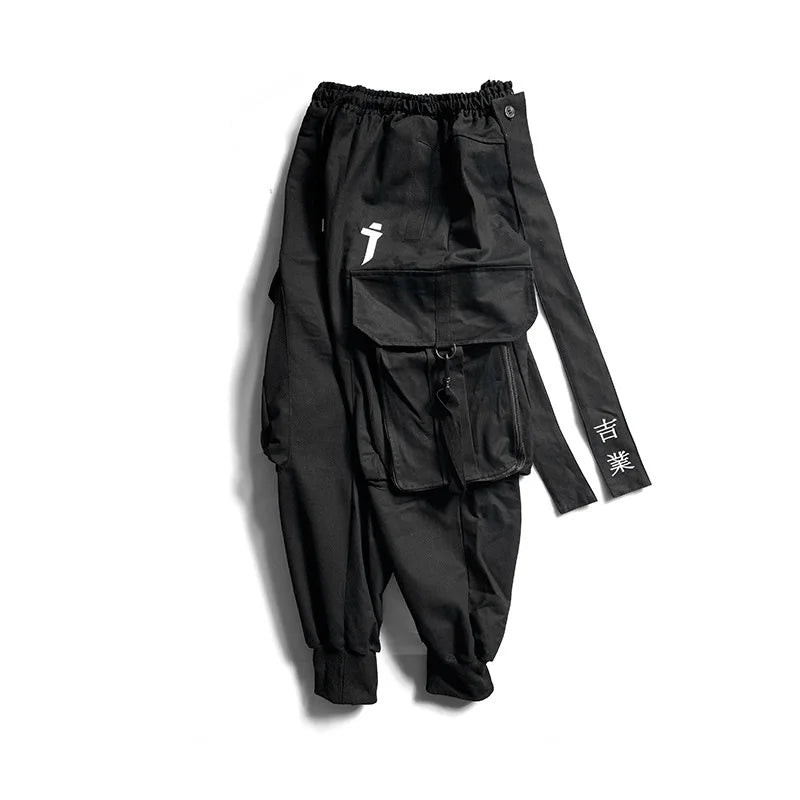 Ribbon Embroidery Techwear Cargo Pants
