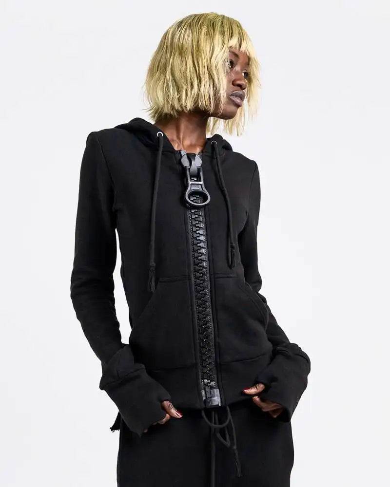 Y2K Harajuku Oversized Zip-Up Hoodie — Women