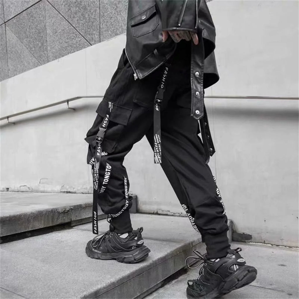 Phantom Cargo — Gothic Ribbon Techwear Pant