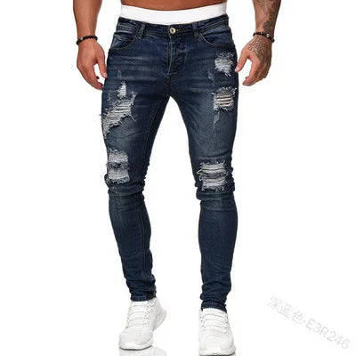 Ripped Skinny Stretch Jeans