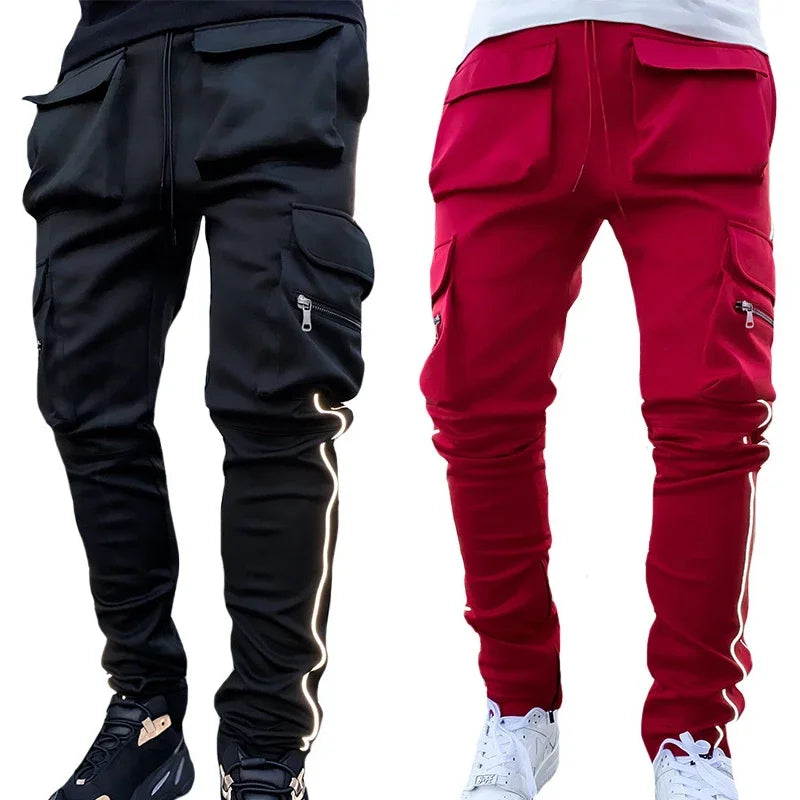 Reflective Multi-Pocket Jogger Pants