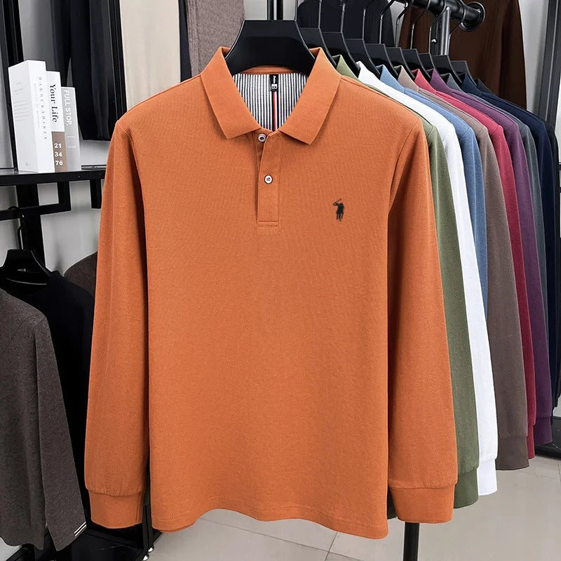 Embroidered Pony Long Sleeve Polo