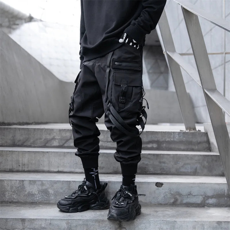 2024 New Fashion Multi-pocket Cargo Pants Men Y2K Tactical Techwear Ankle Pants Punk Style Casual Paratrooper Pants pantalones