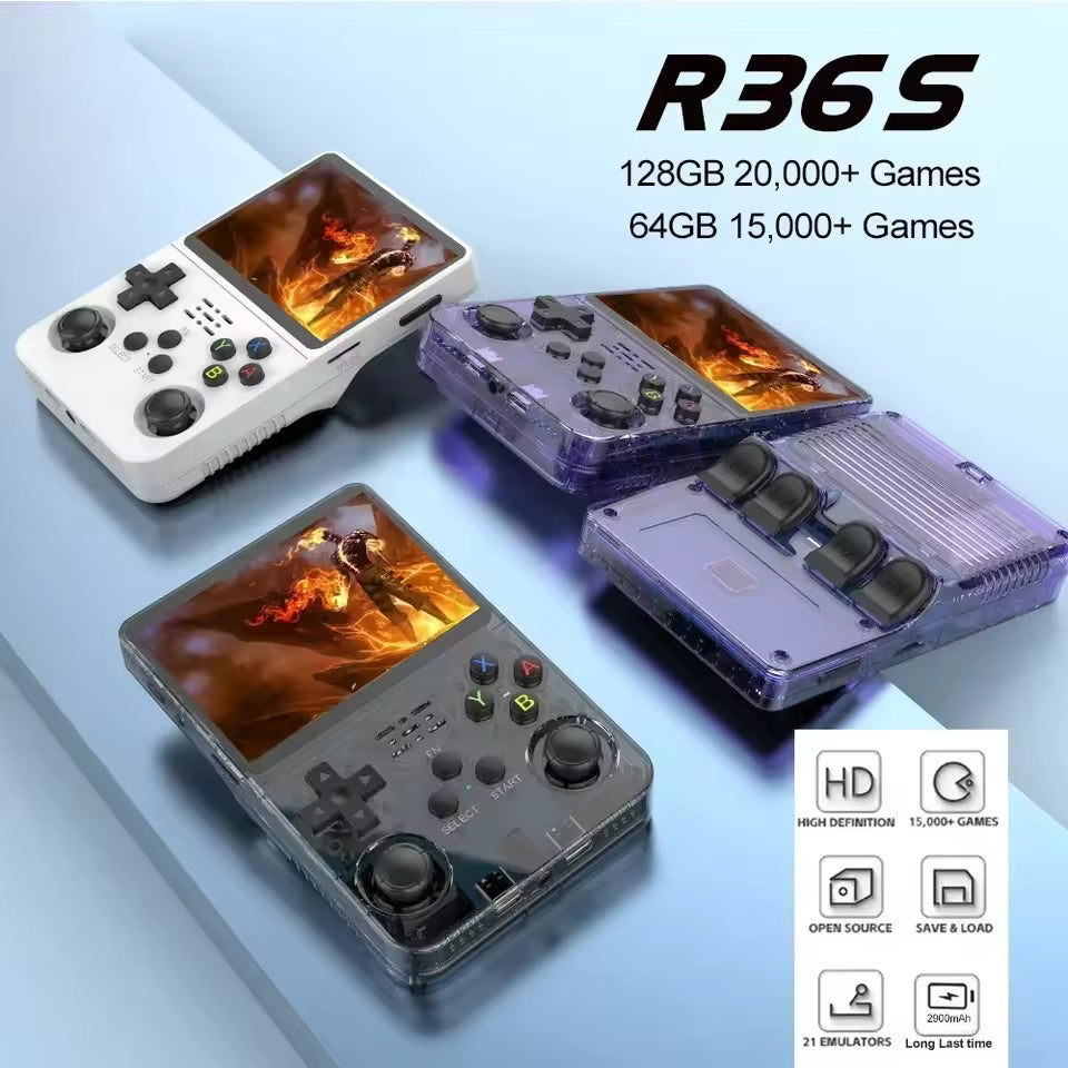 256G Open Source R36S Portable Game Console — 3.5" IPS, Linux, 64G/128G