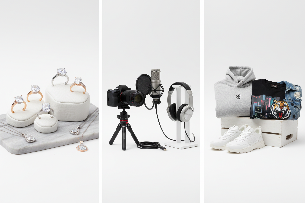 JEWELRY AND VIDEO/AUDIO GEAR AND CLOTHING