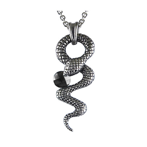 Stainless Steel Hematite Snake Pendant Necklace For Men