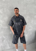 Club Spirit — Washed Black & Gold Polo Set